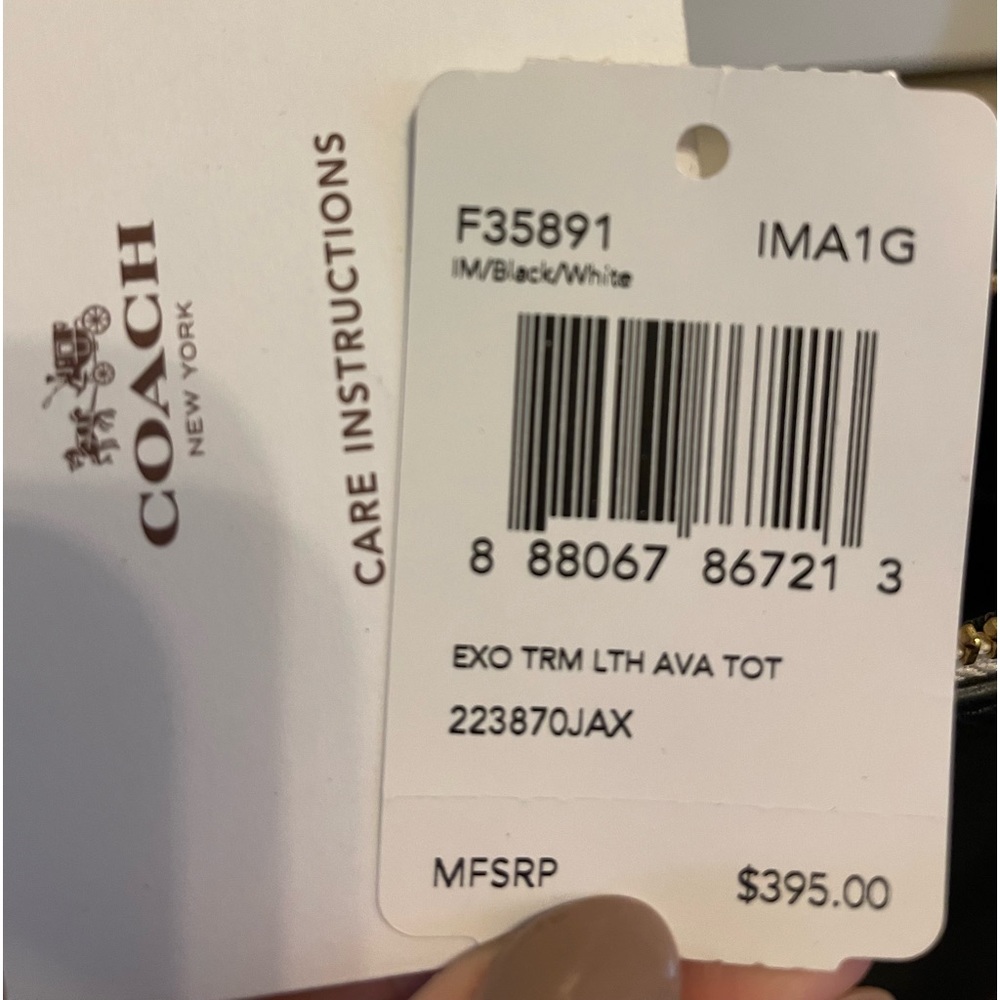 Coach Large Black And Cream Python Bag - image 6